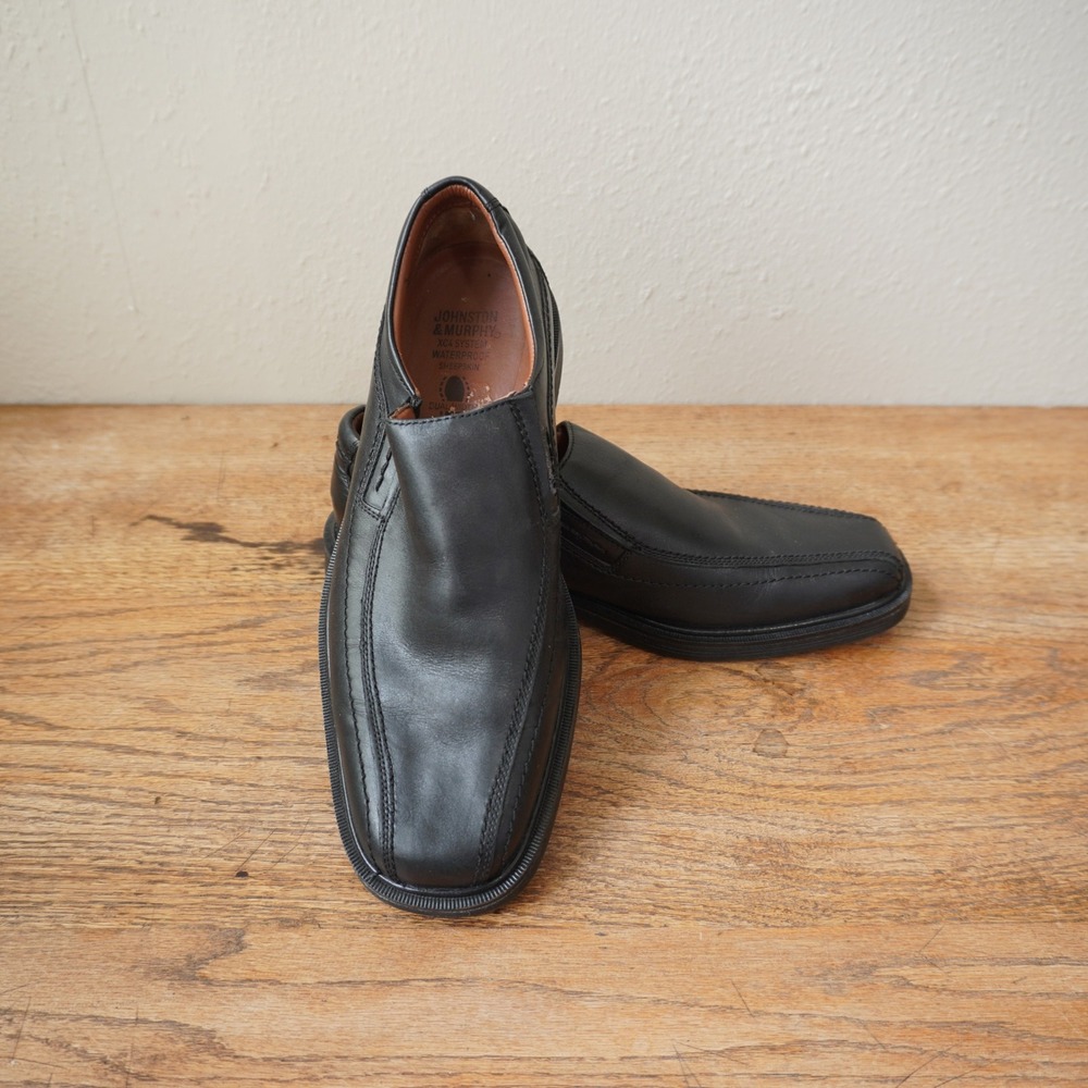 Johnston & Murphy Men's Size 8 Loafers Black Sheepskin Leather Business Casual